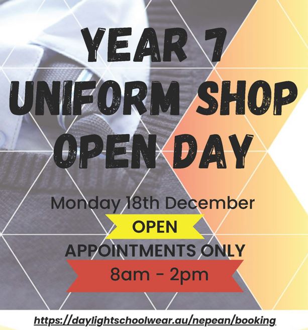 Year 7 Uniform Shop Open Day